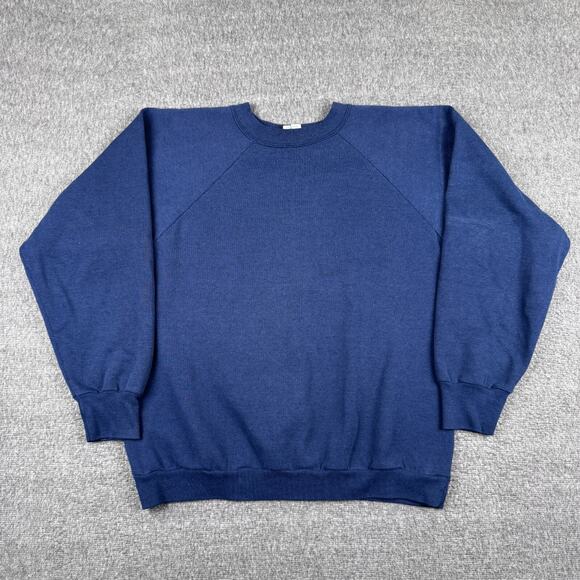 Vintage Signal Sports Blank Sweatshirt Mens XL Blue Long Sleeve Pullover USA 80s - Picture 1 of 5
